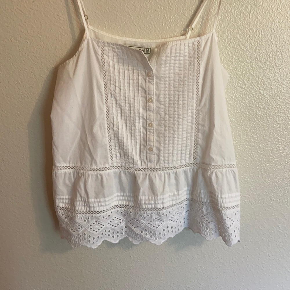 Abercrombie white eyelet lace tank top